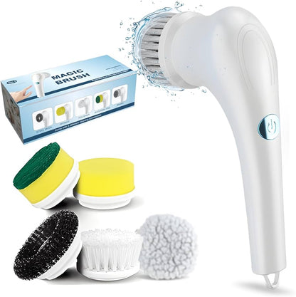 5in 1 Magic Brush with Different Cleaning Accessories Rechargeable