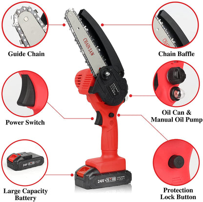 6 Inch Mini Portable Electric Chainsaw Cutting Tool