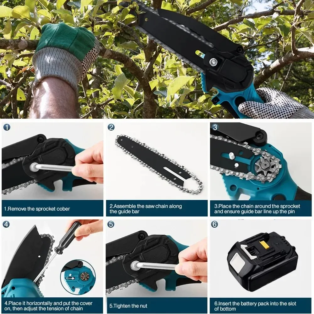 6 Inch Mini Portable Electric Chainsaw Cutting Tool