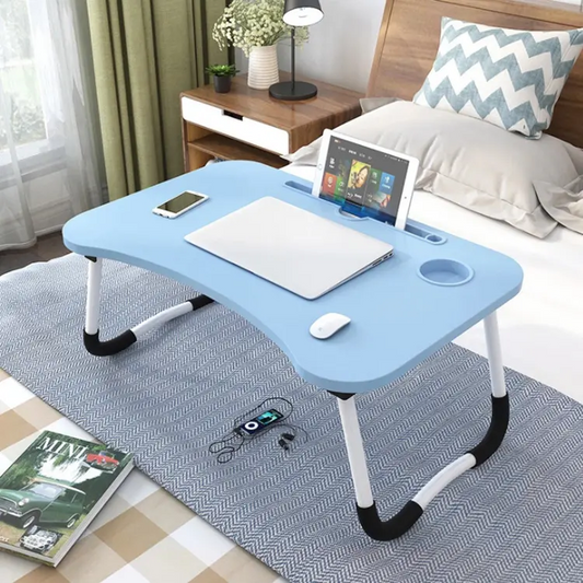 Laptop Table Desk Stand with Cup Holder, Large Portable Foldable Lap Desk Bed Tray